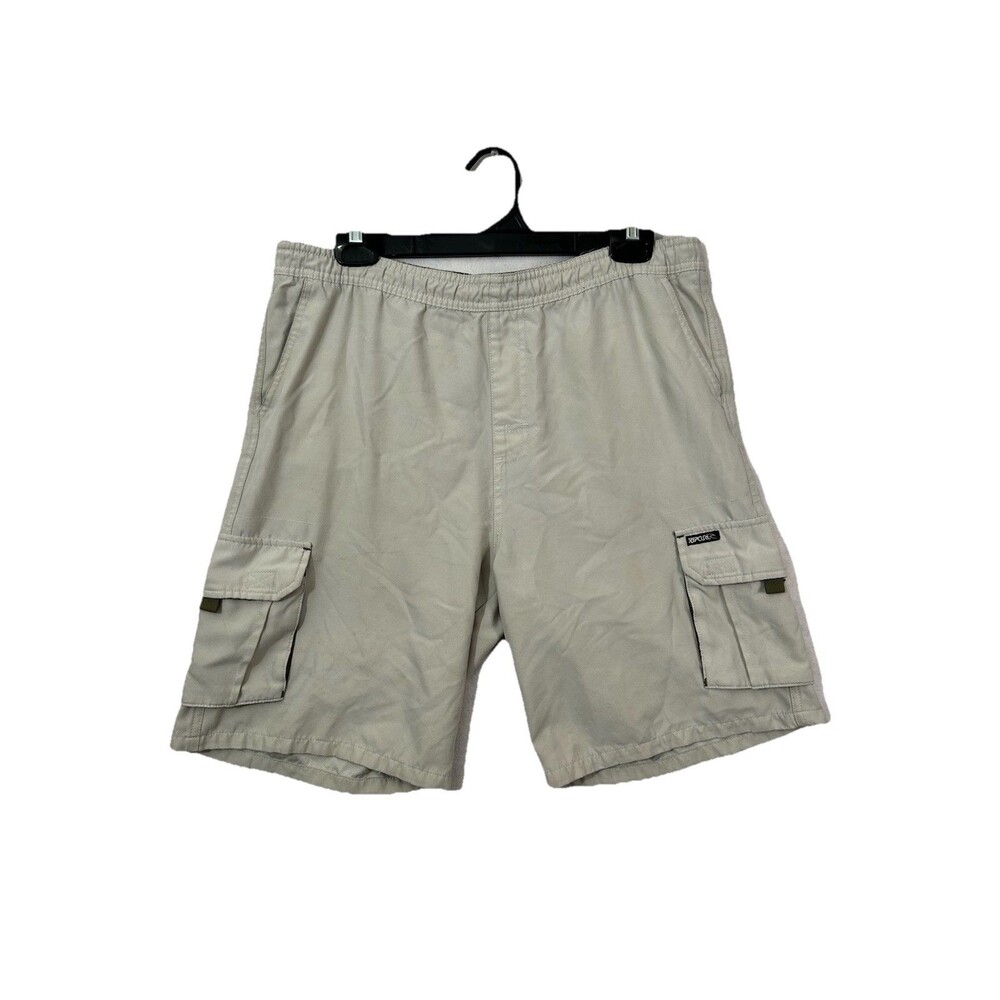 Rip Curl Kwanna XL Mens Cargo Walkshorts Beige Cotton Surf Skate Y2K Retro Beach